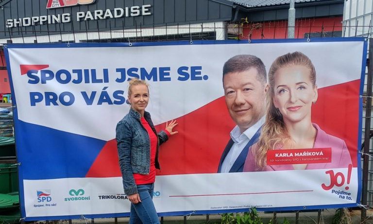 Lživé předvolební materiály SPD. Manipuluje Karla Maříková s voliči v Karlovarském kraji?